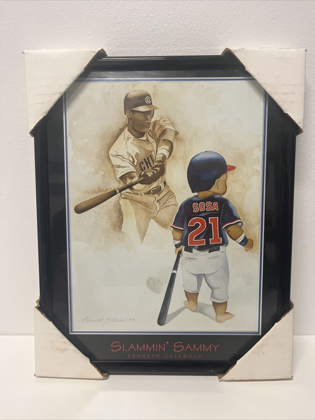 Slammin\' Sammy Sosa Kenneth Gatewood 8 x 10 Baseball Print Mylar Frame brand new