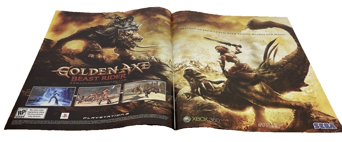 2008 Print Ad Golden Axe Beast Rider Video Game XBOX 360 Destroy Evil 2 Page