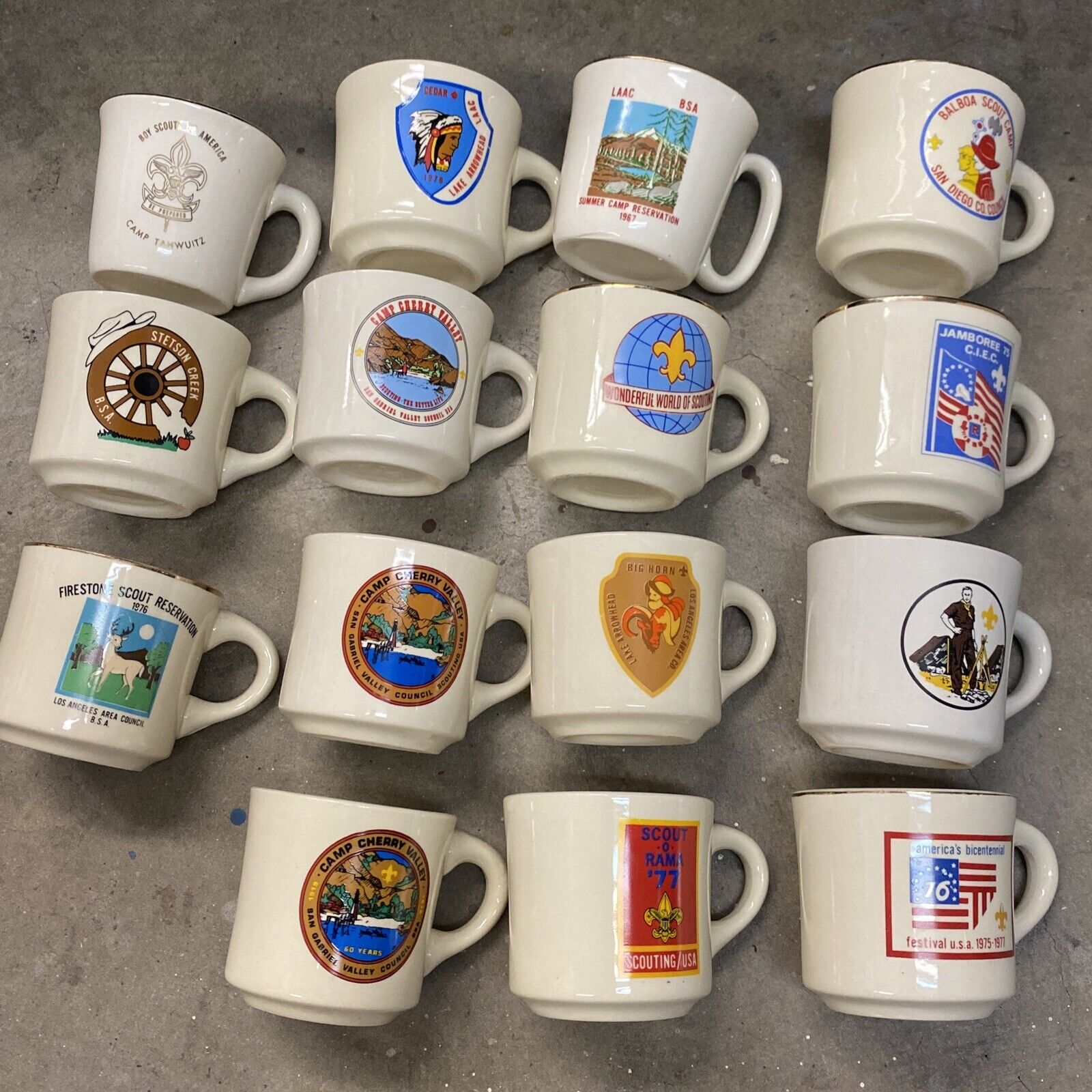 Lot of 15 Vintage BSA Boy Scout coffee mug 1960s - 1970s Made In USA