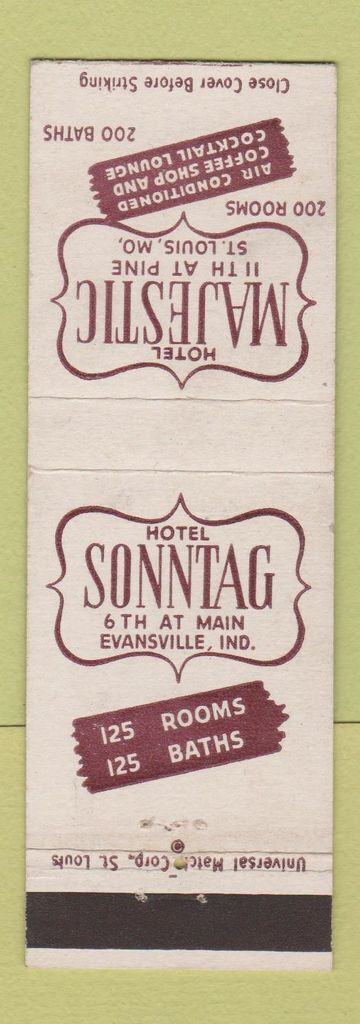Matchbook Cover - Hotel Majestic St Louis MO