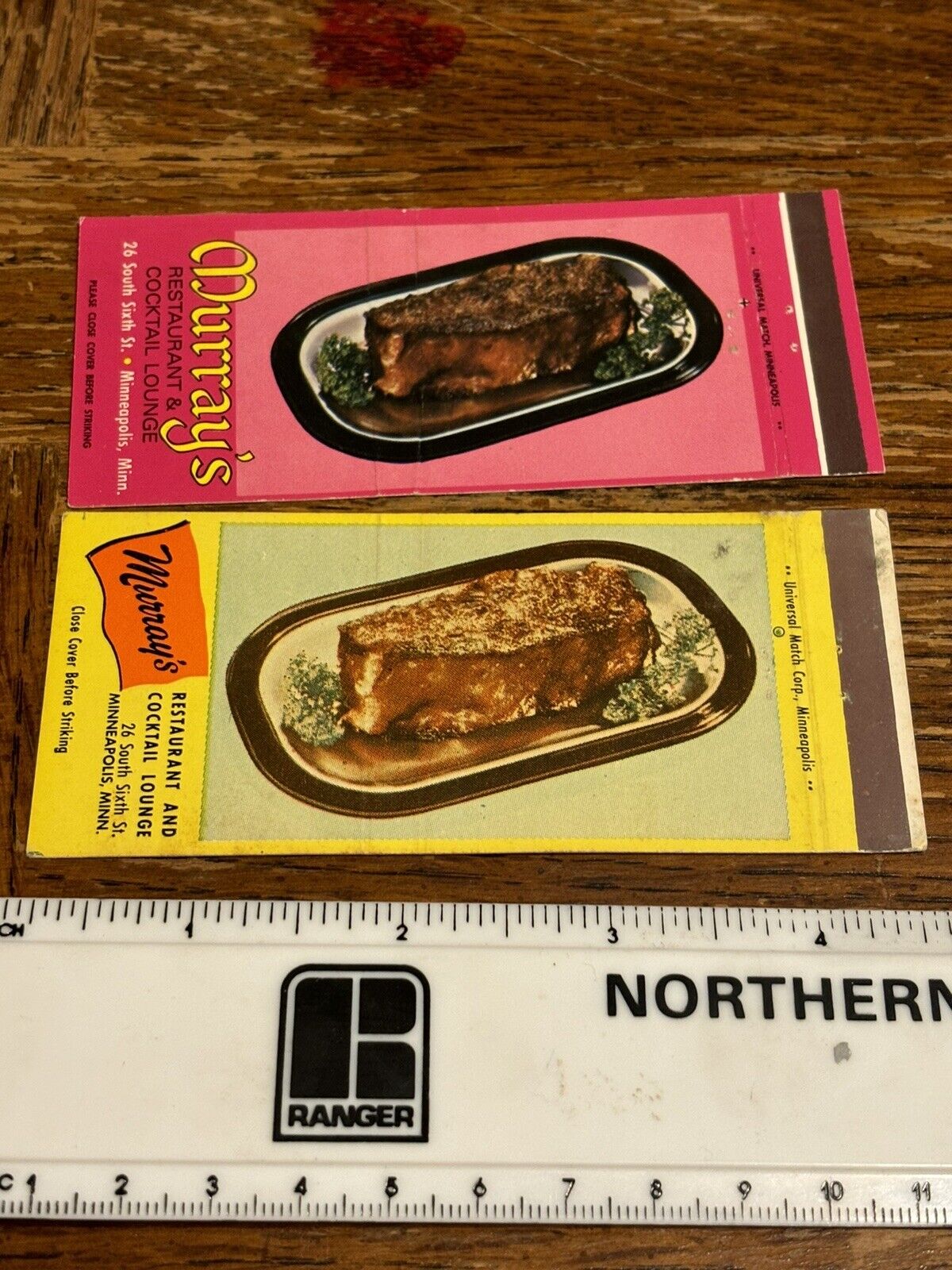 1950s & 60s Minneapolis MN Full Length Advertising Matchbooks Murray’s Restrnt