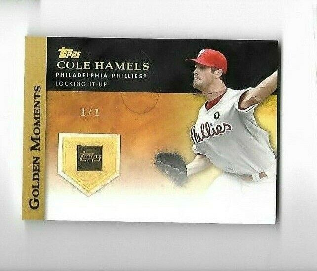 2012 Topps Truly Golden MOMENTS Embedded Gold COLE HAMELS PHILLIES #D 1/1