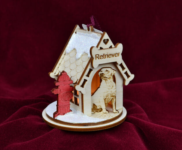 GINGER COTTAGES K9 COTTAGES RETRIEVER CHRISTMAS ORNAMENT MADE IN USA K9105