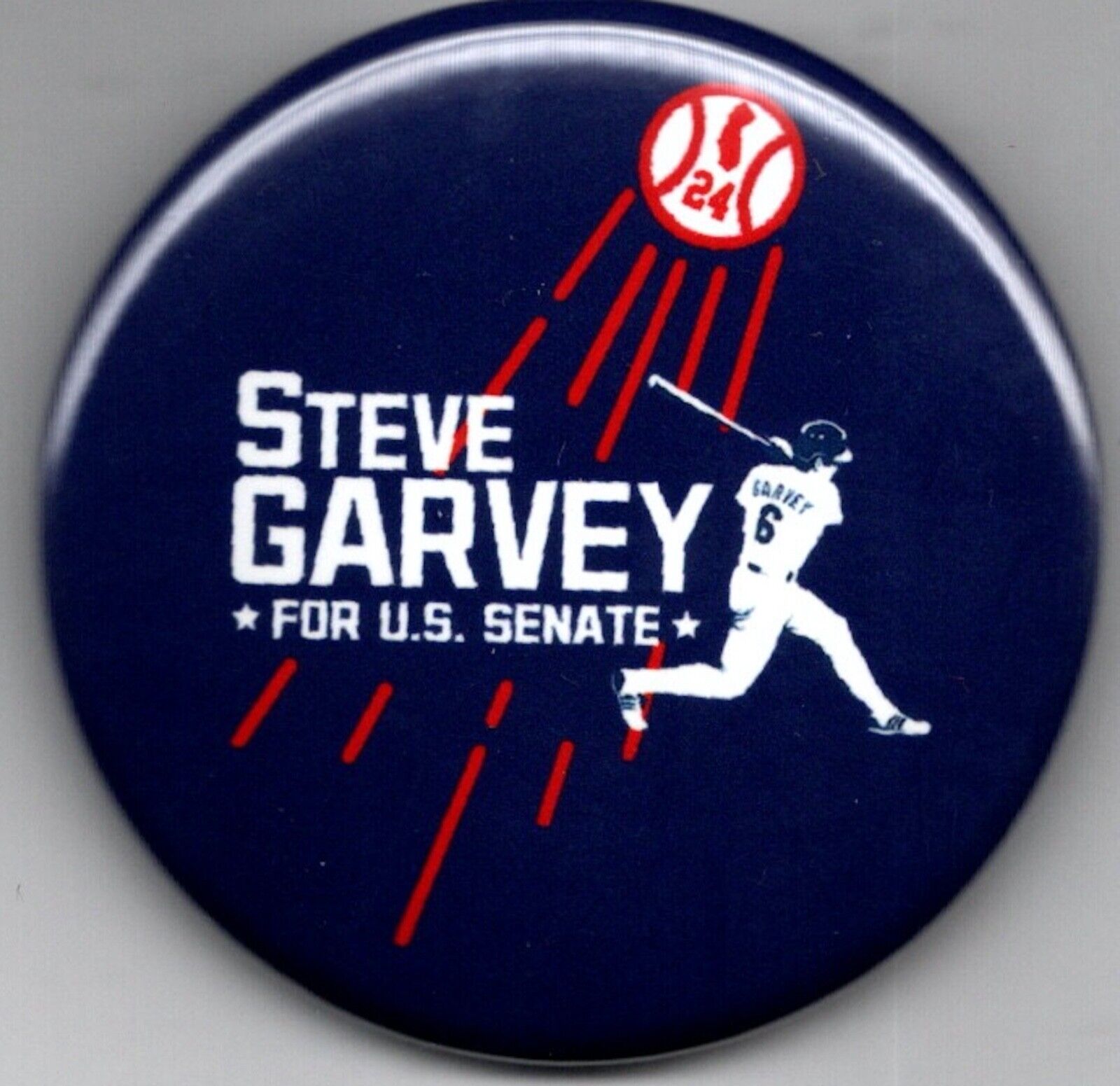 Steve Garvey U S Senate California 2024 LA Dogers baseball campaign button blue