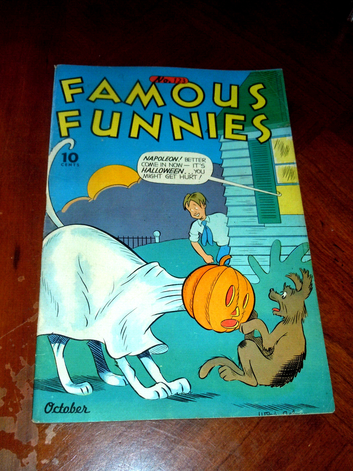 FAMOUS FUNNIES #123 (1944).  VG-F (5.0) cond. BUCK ROGERS, INVIS. SCARLET O'NEIL
