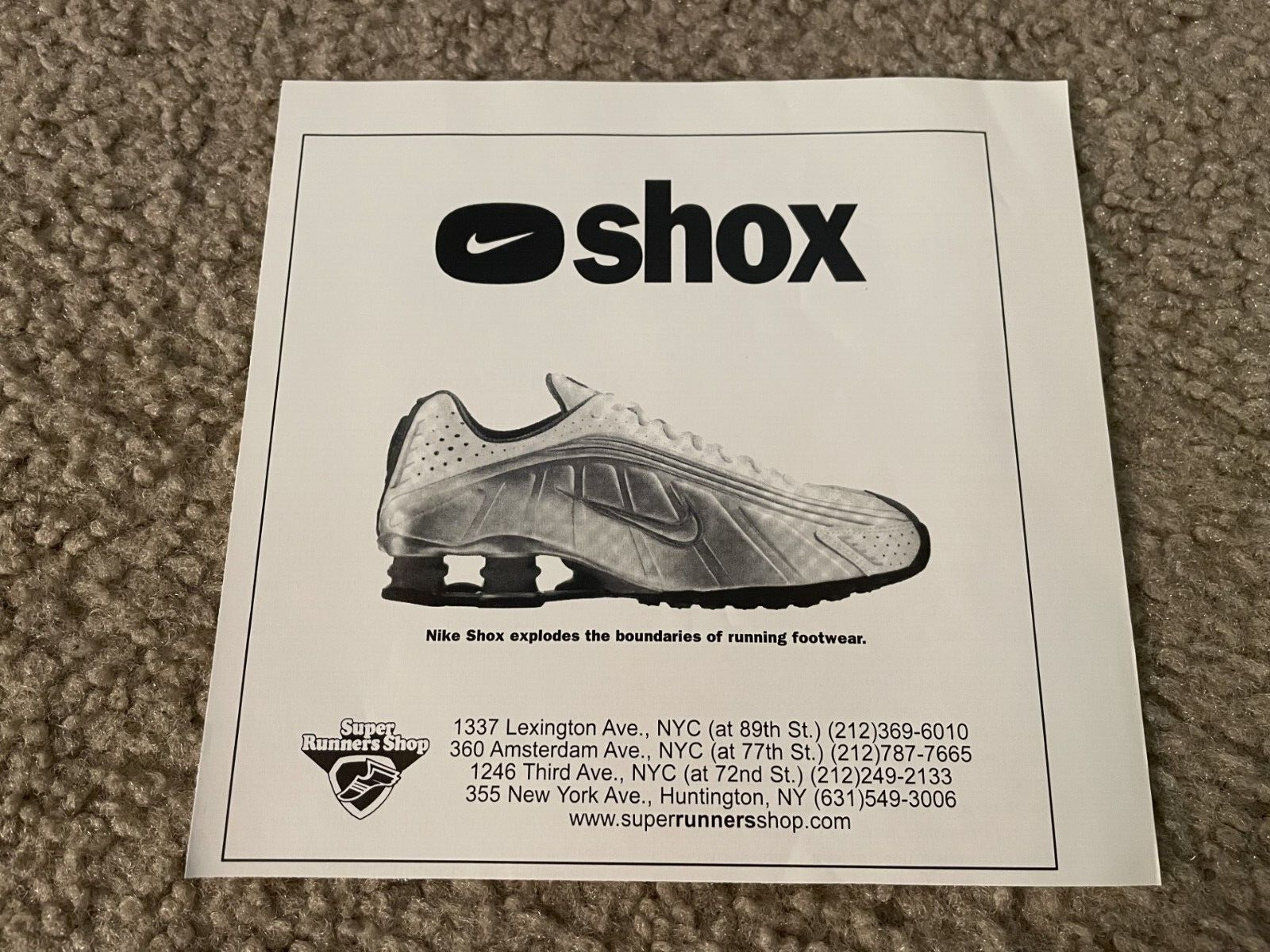 Vintage 2001 NIKE SHOX Running Shoes Poster Print Ad