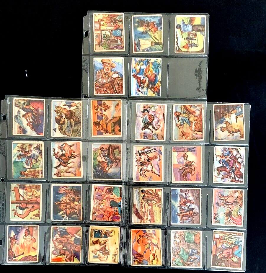 28 1949 Bowman Wild West Vintage Trading Cards All Different Lower Grade