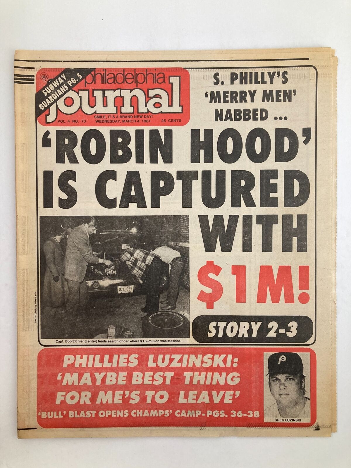 Philadelphia Journal Tabloid March 4 1981 Vol 4 #73 MLB Phillies Greg Luzinski