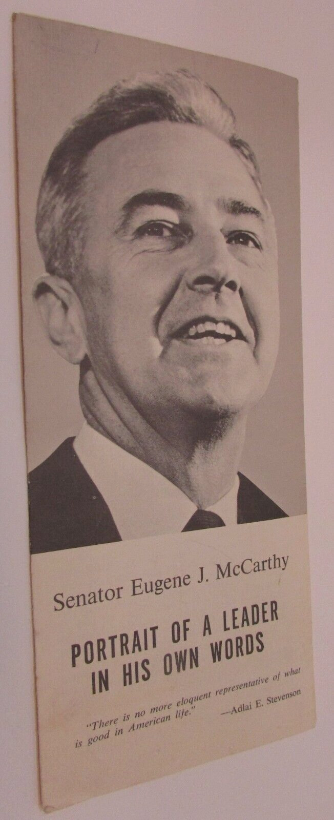 Vintage 1968 Senator Eugene McCarthy DFL President Portrait of A Leader Brochure