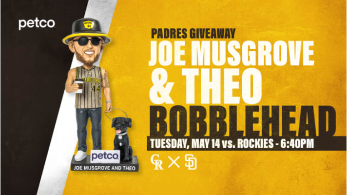 ~Joe Musgrove & Theo Bobblehead San Diego Padres May 14th 2024 SGA PRESALE~