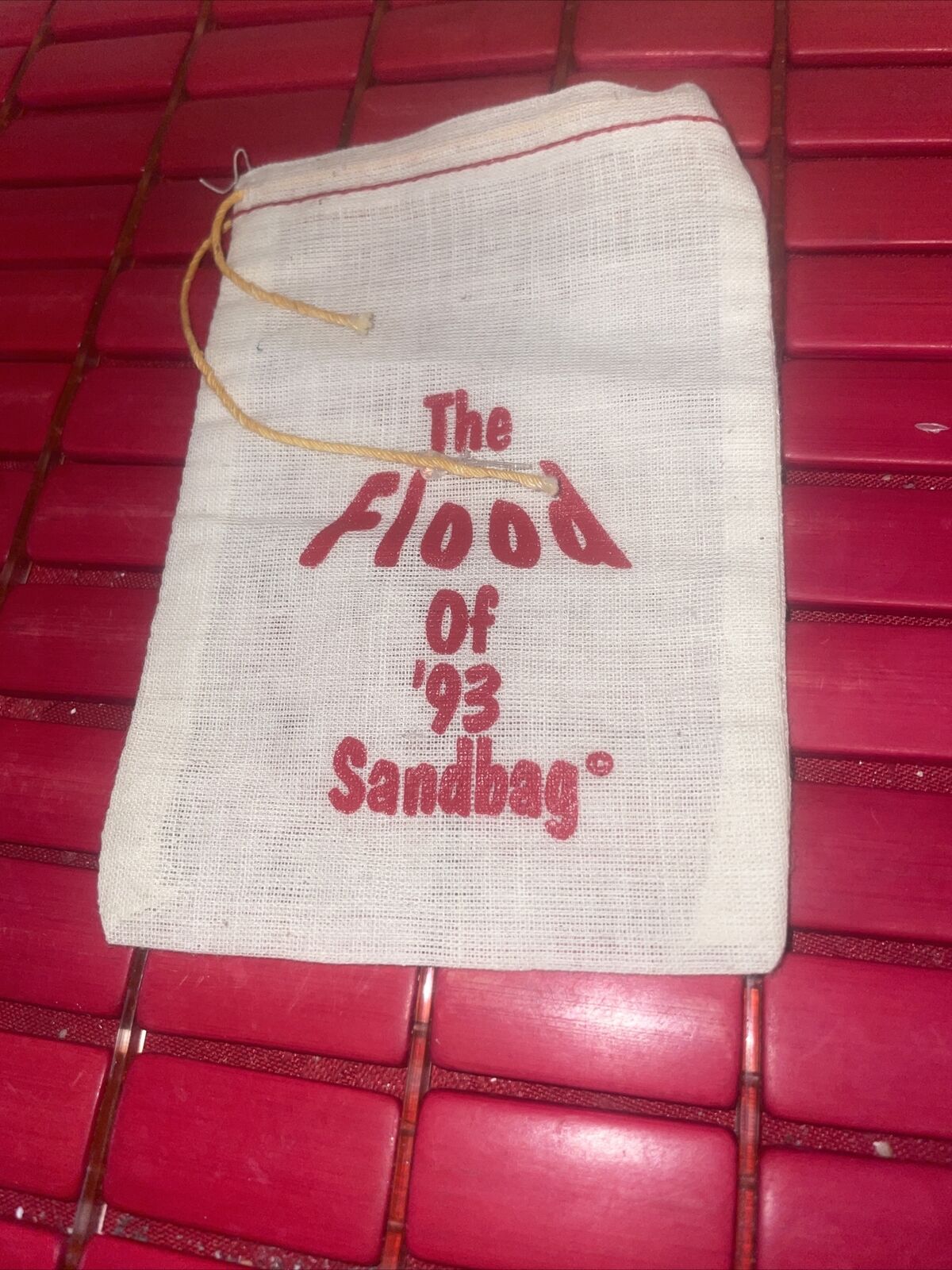Vintage Flood Of 1993 Sandbag Souvenir. Estate Find