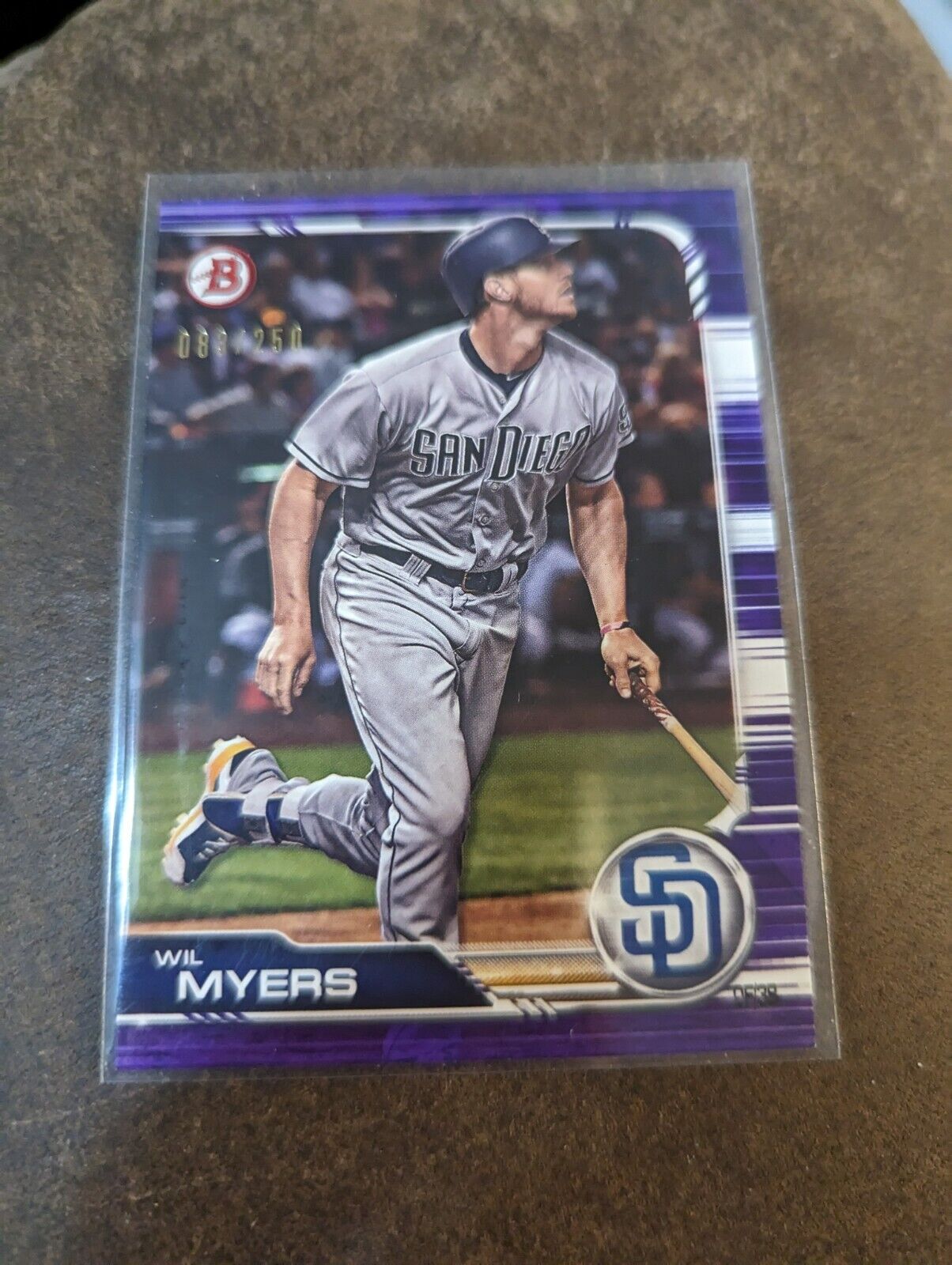 2019 Bowman Purple Paper Wil Myers /250 #99 San Diego Padres Baseball Card