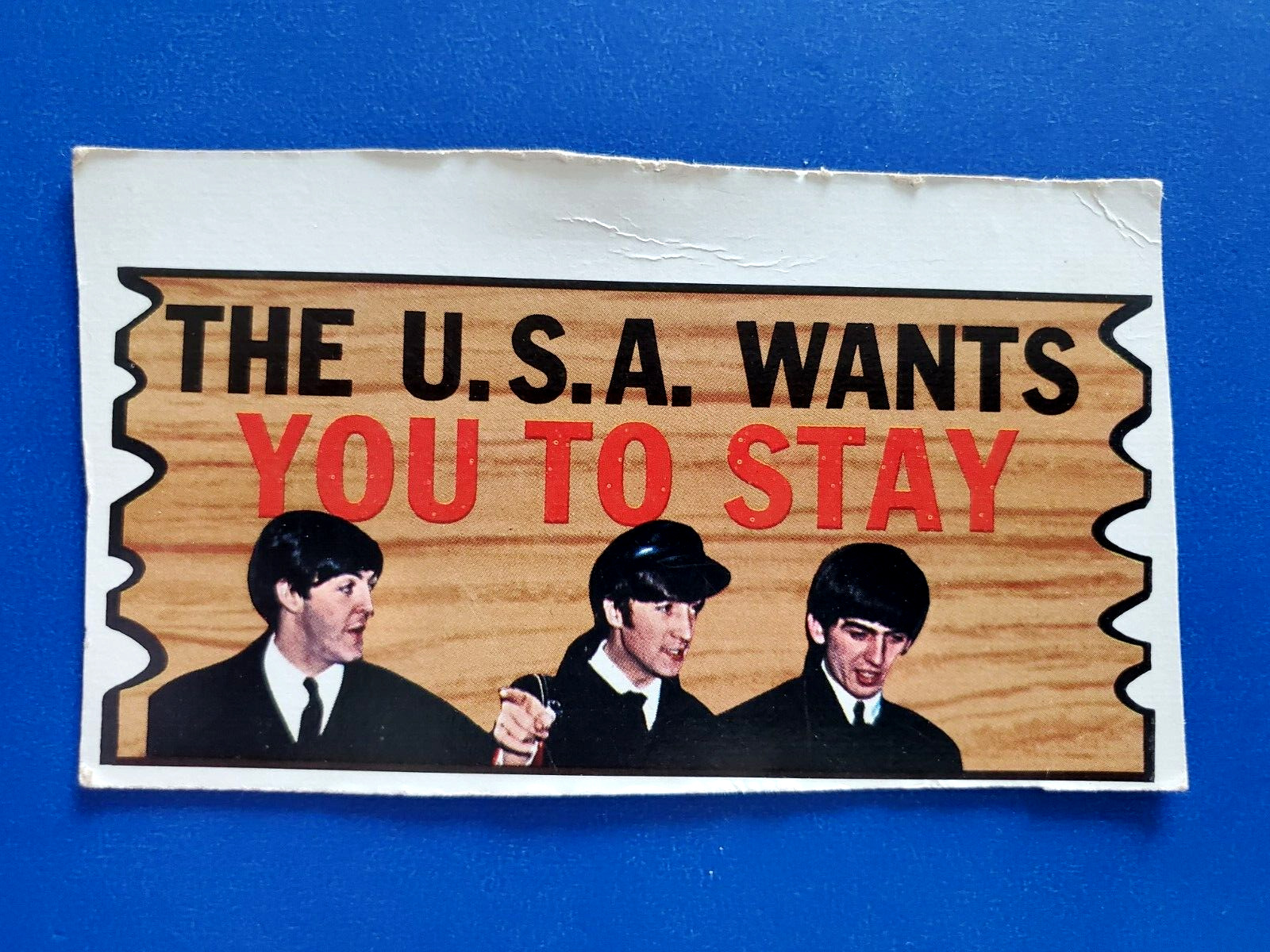1964 Topps Beatles Plaks #51 The USA Wants You To Stay