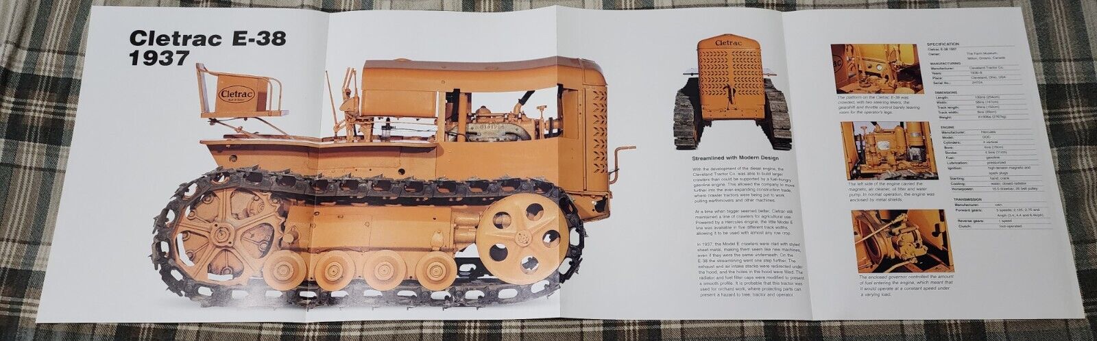 UP CLOSE ~ Cletrac Farm Tractor Poster Print ~ AWESOME