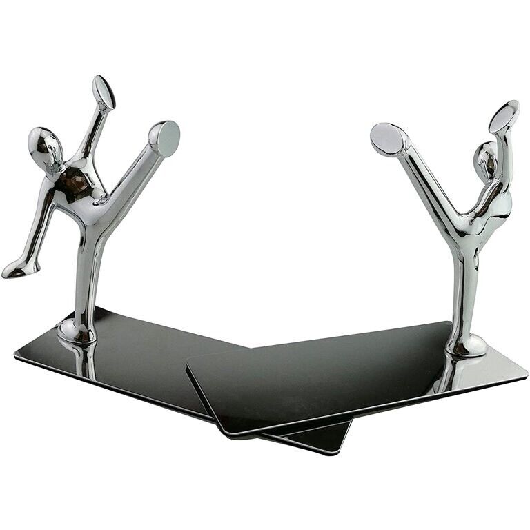 Fashion creative stainless steel decoration  humanoid bookends pair of kung fu