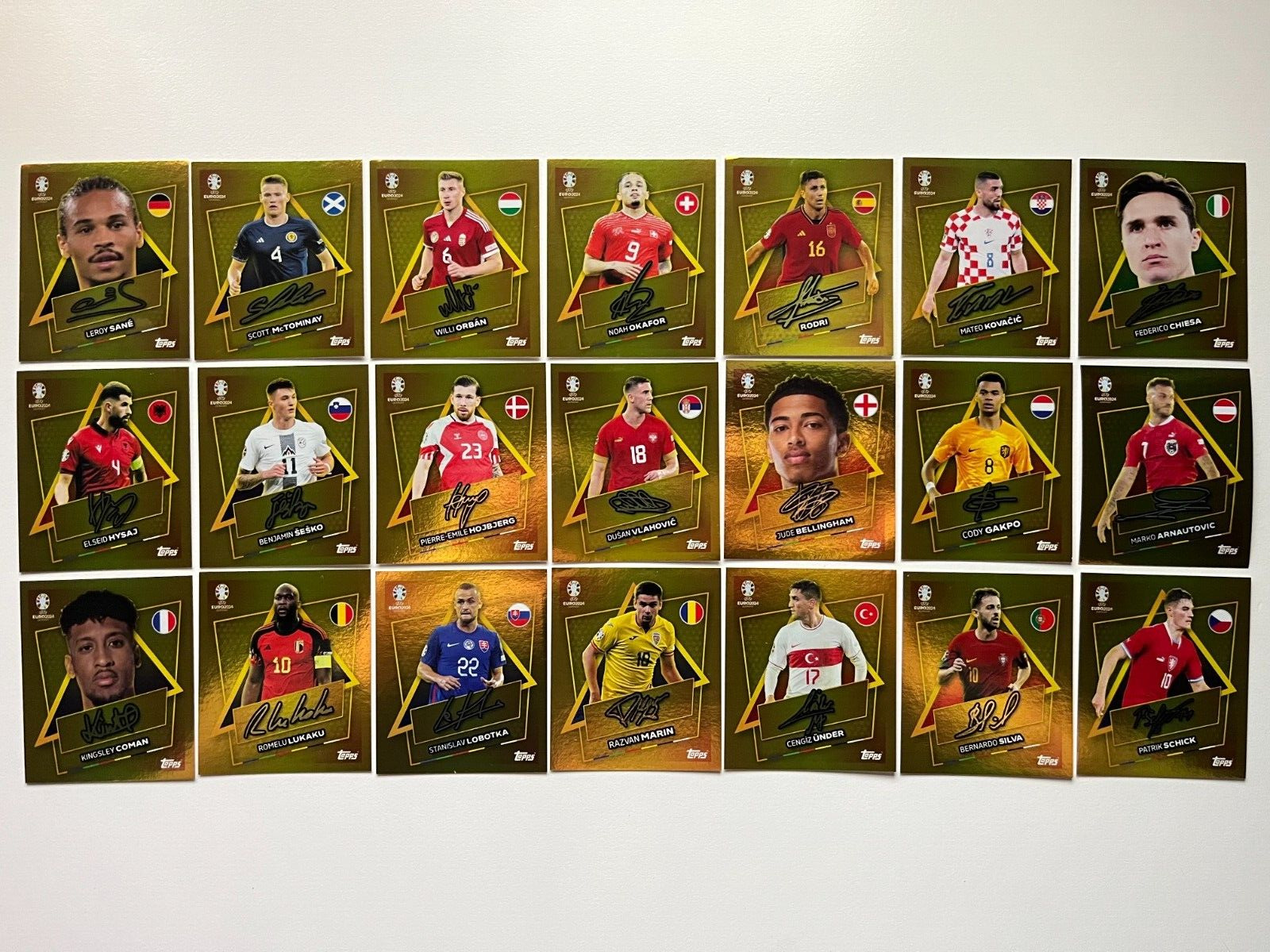 Topps UEFA EURO EM 2024 --- ALL 21 Gold Signature Sticker STAR PLAYER SP - RARE