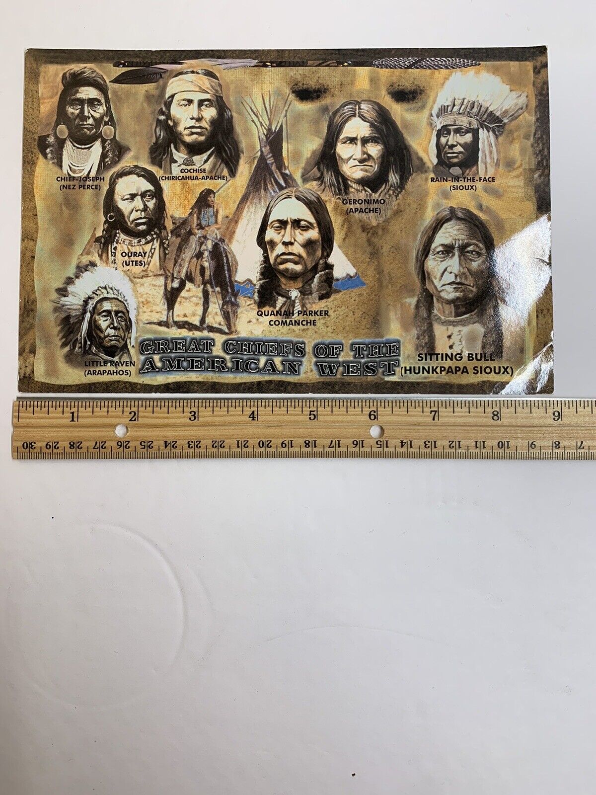 Vintage Great Chiefs of the American West Large Postcard