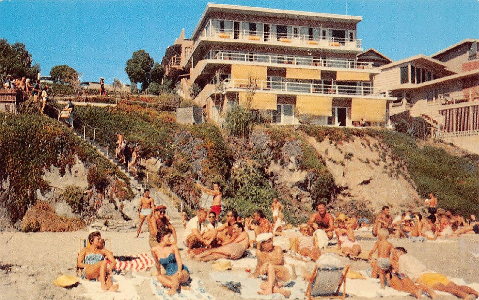 Laguna Beach CA The Coast Inn Bathing Beauty Vtg Hotel Motel Vtg Postcard D30