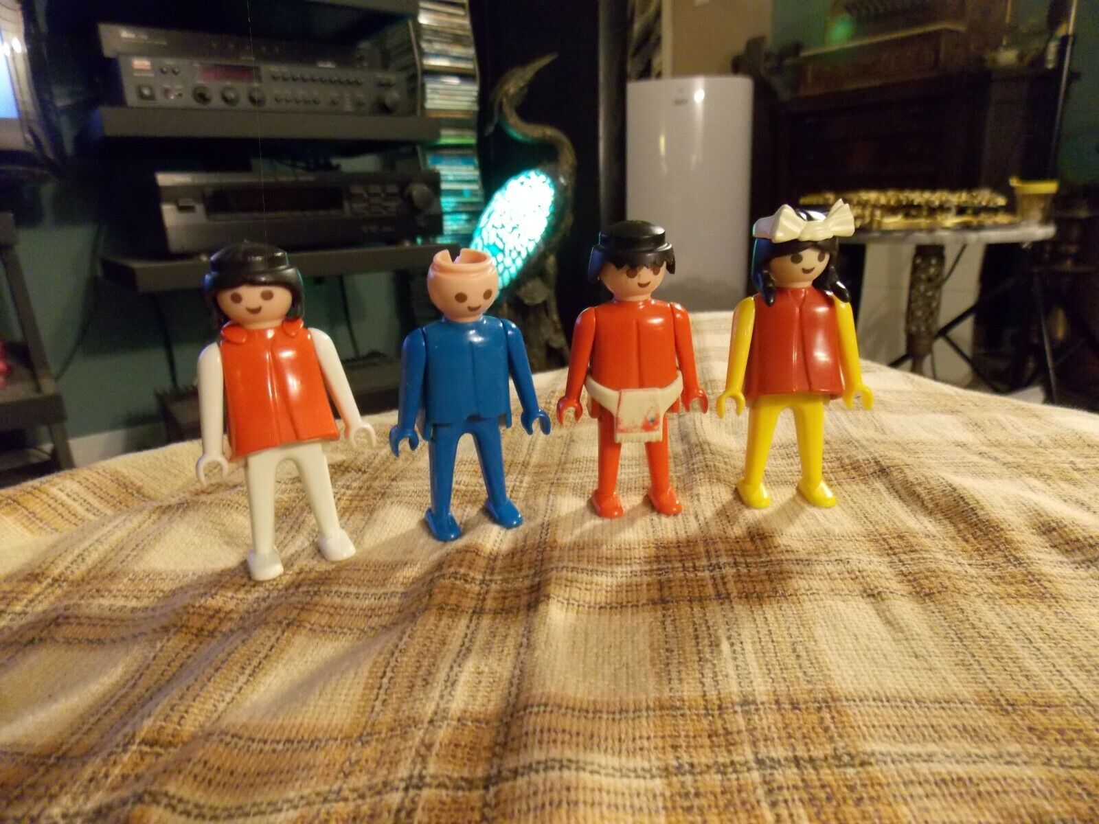 1974 Playmobil GEOBRA Misc Kids TOY Miniature CHARACTOR Parts Lot Of 4 Unique VG