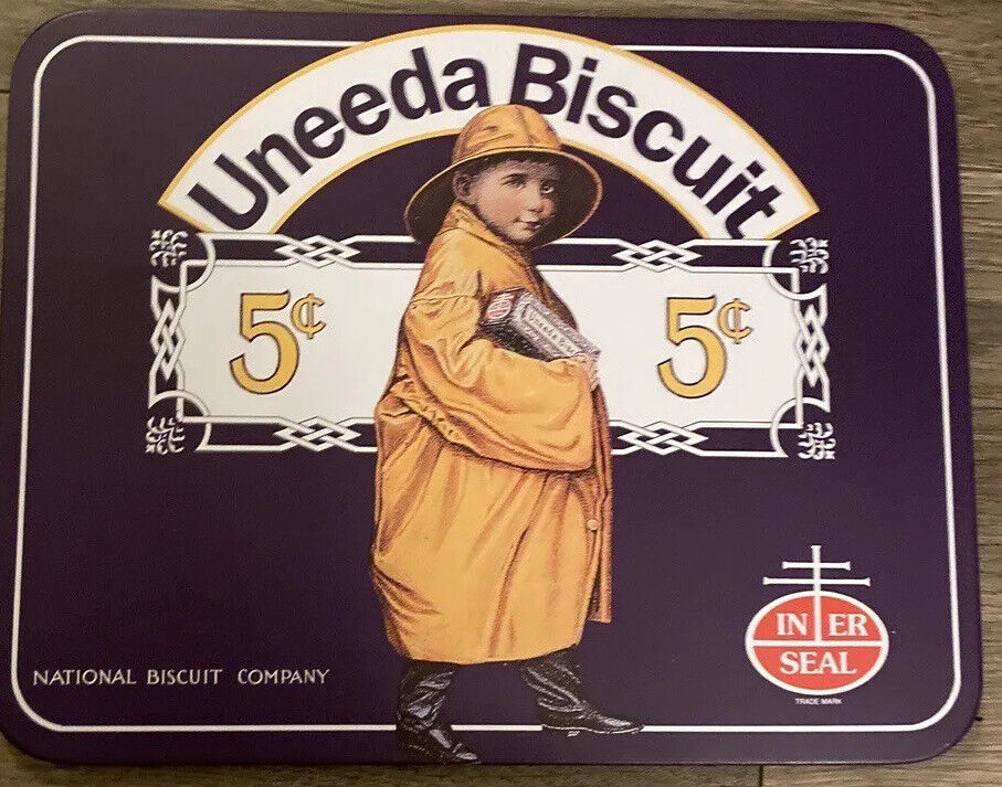 uneeda biscuit 5 Cent National Biscuit Inter Seal Little Boy & Rain Gear Hot pad