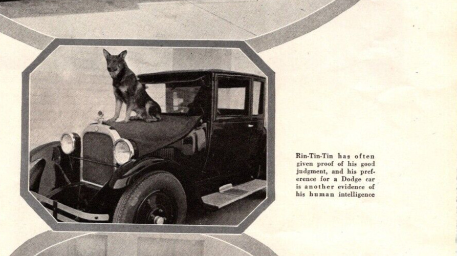 1925 Rin Tin Tin and his Dodge Coupe from Theatre Magazine Extremely Rare