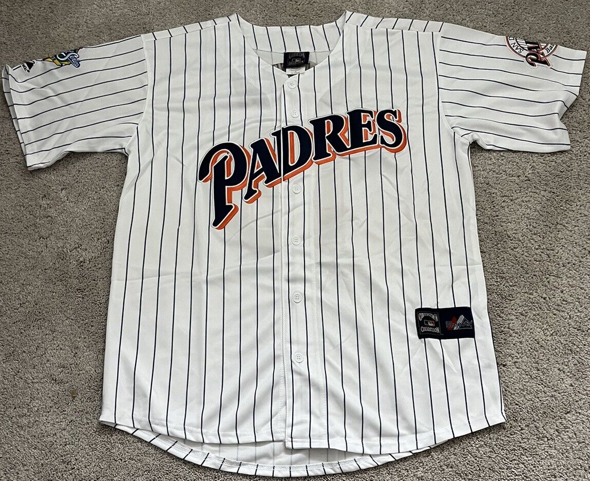 Tony Gwynn San Diego Padres 1998 World Series Home White Jersey Men\'s Size Large