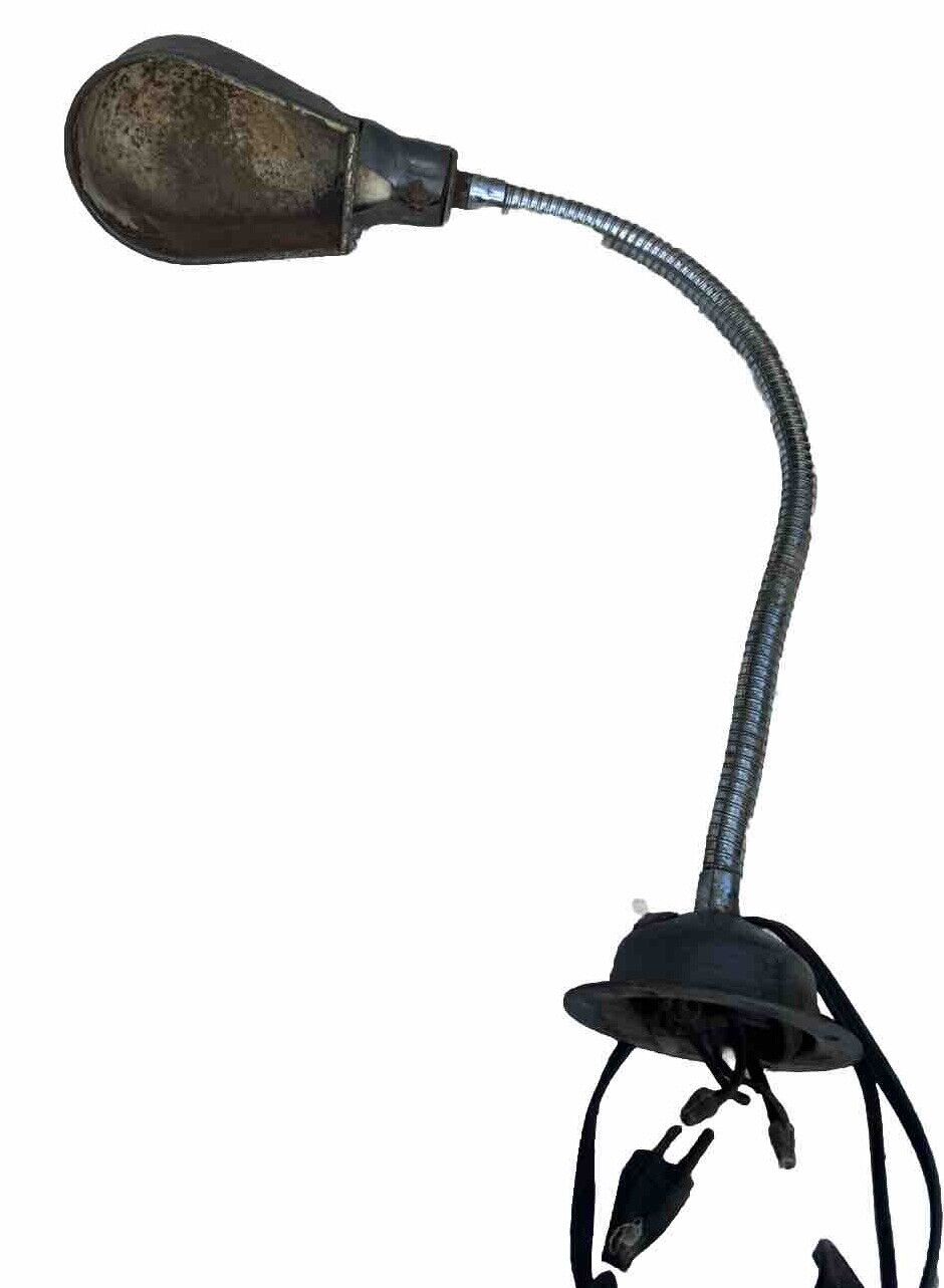 Vintage Industrial Gooseneck Flexible Bench Clamp Work Lamp Light