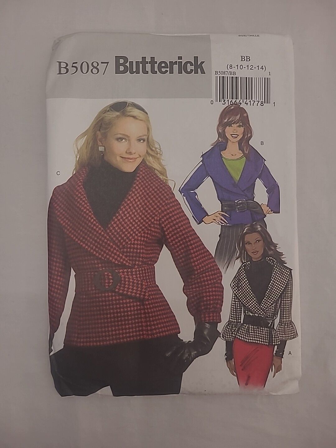 Butterick  Misses' Jacket Pattern B5087 Size 8-10-12-14 UNCUT