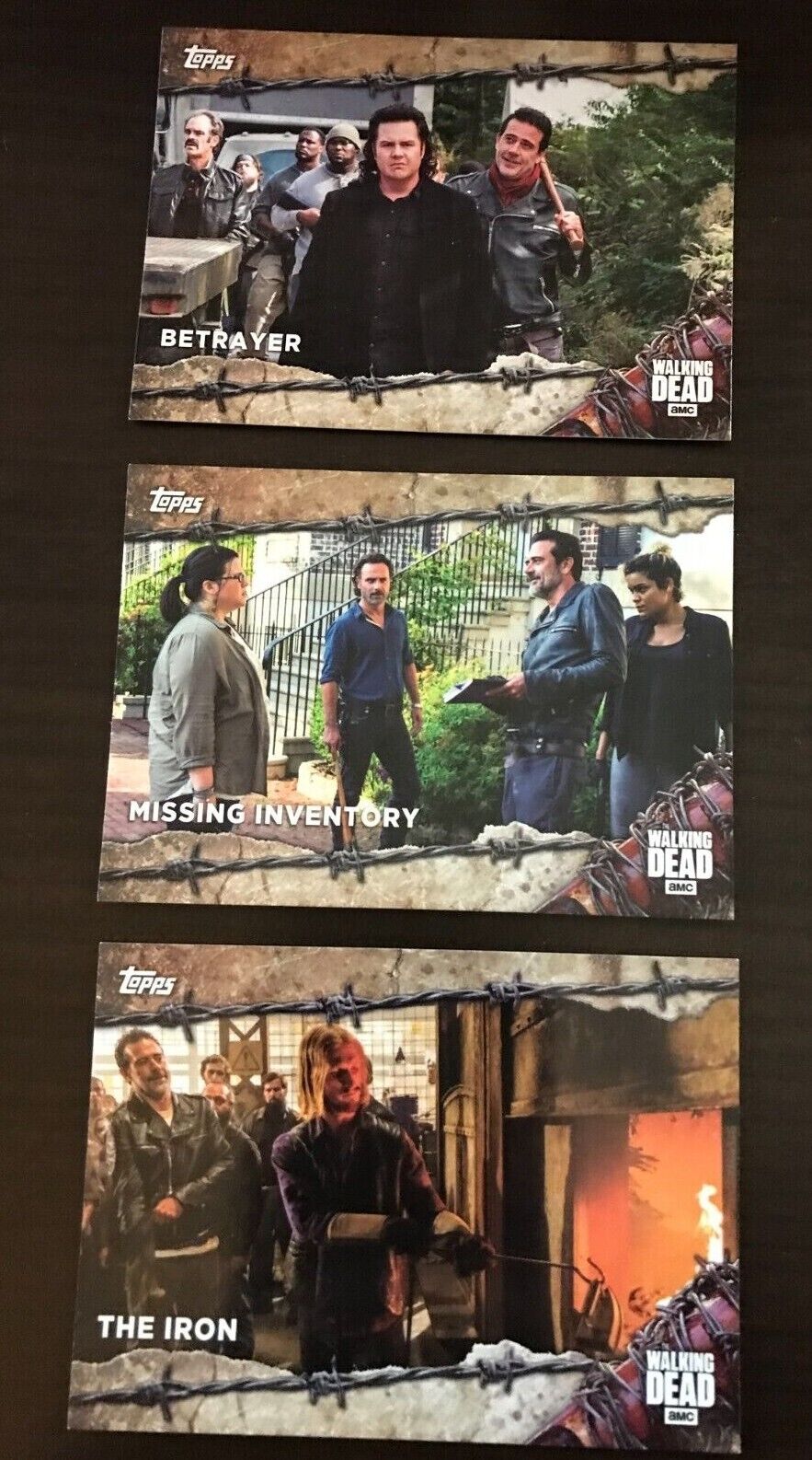 3 card Lot 2017 Topps Walking Dead AMC Negan Jeffrey Dean Morgan 22, 38 & 93
