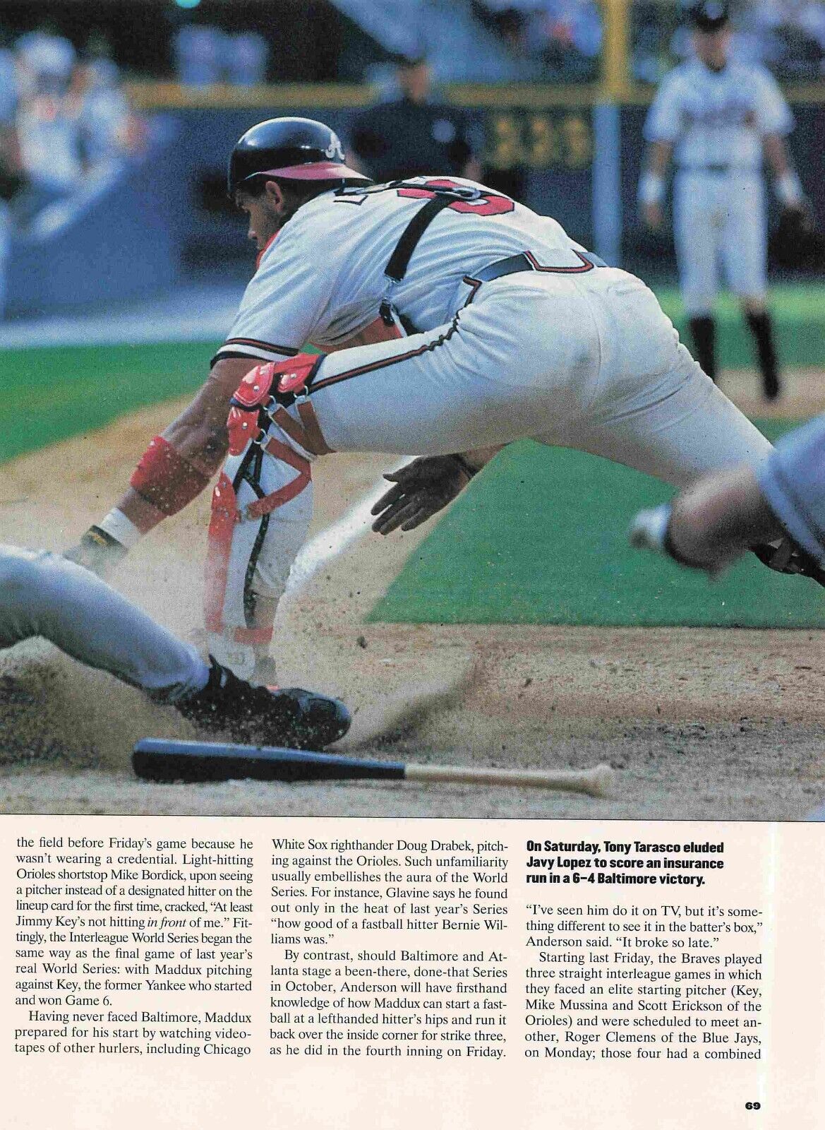 Tony Tarasco Javy Lopez Baltimore Orioles 1990S Vtg Print Advertisement 8X11