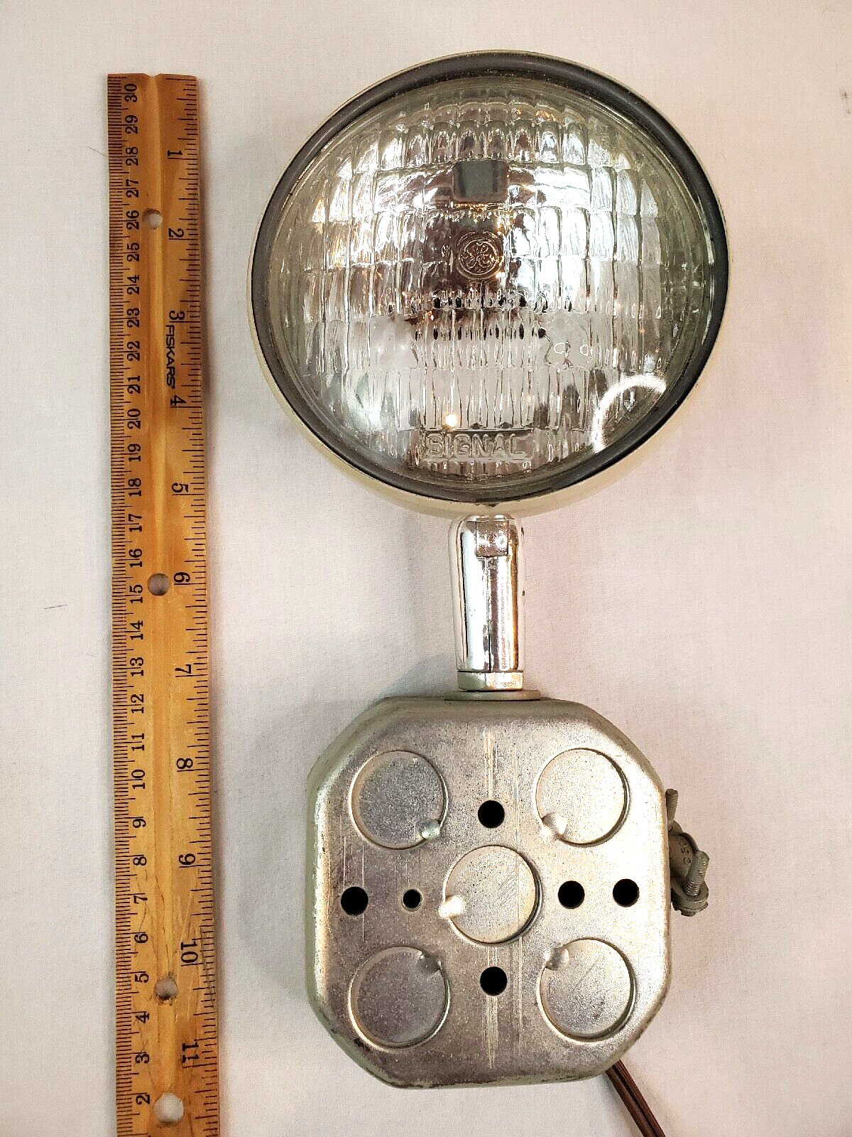GE SIGNAL lamp light wired lighting fixture headlamp headlight beam case vintage
