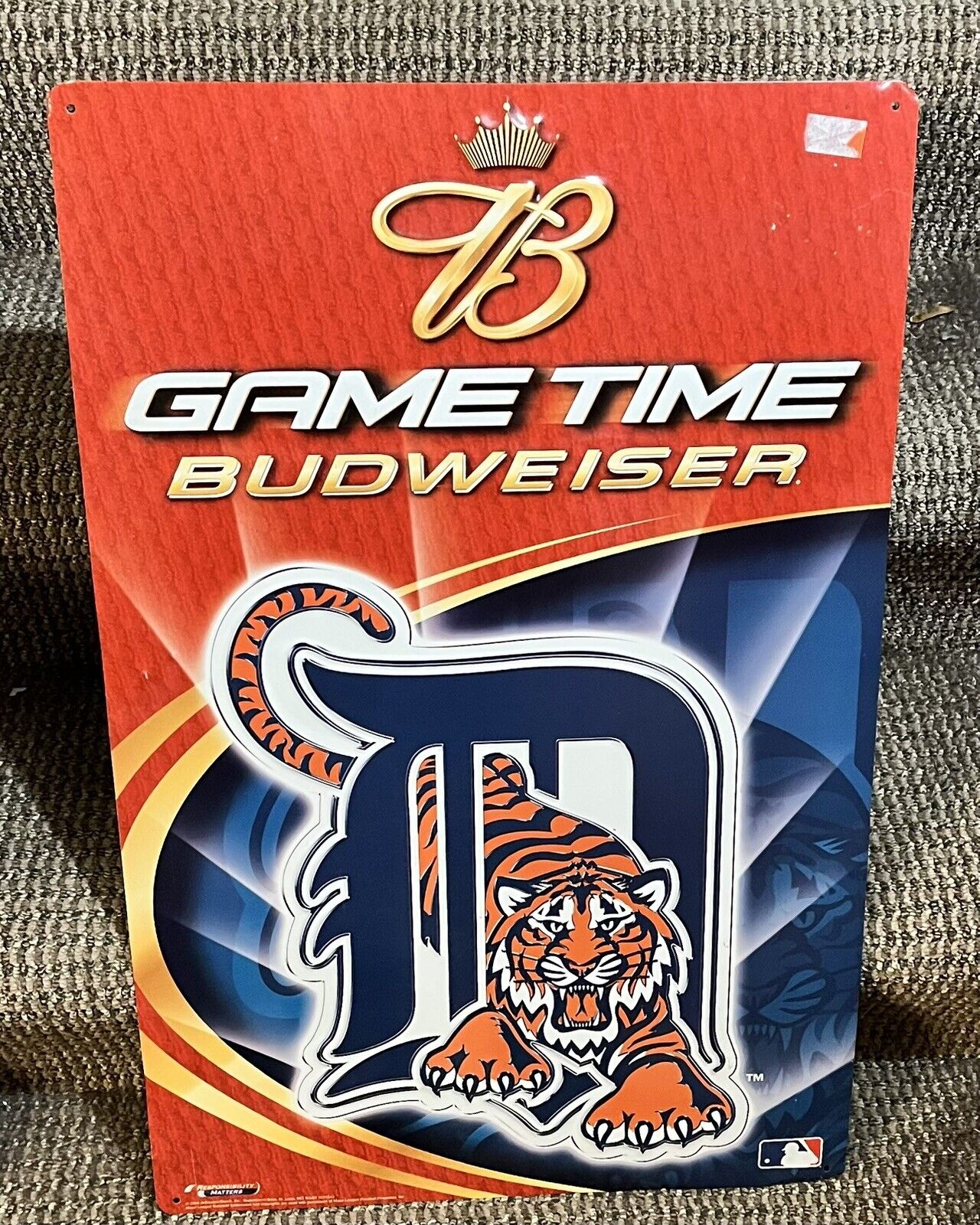 Detroit Tigers Budweiser Game Time Metal Sign