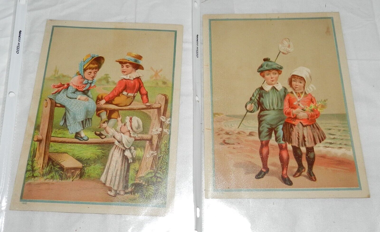 Lot of 2 Vintage Frameable Advertisements for Hall\'s Magic Hair Dye
