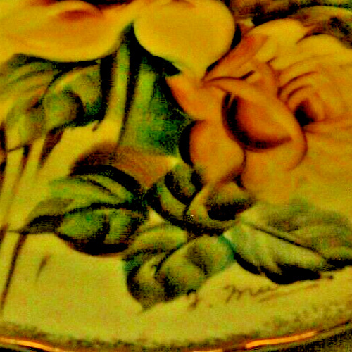 J. Mace signed rare yellow rose plate