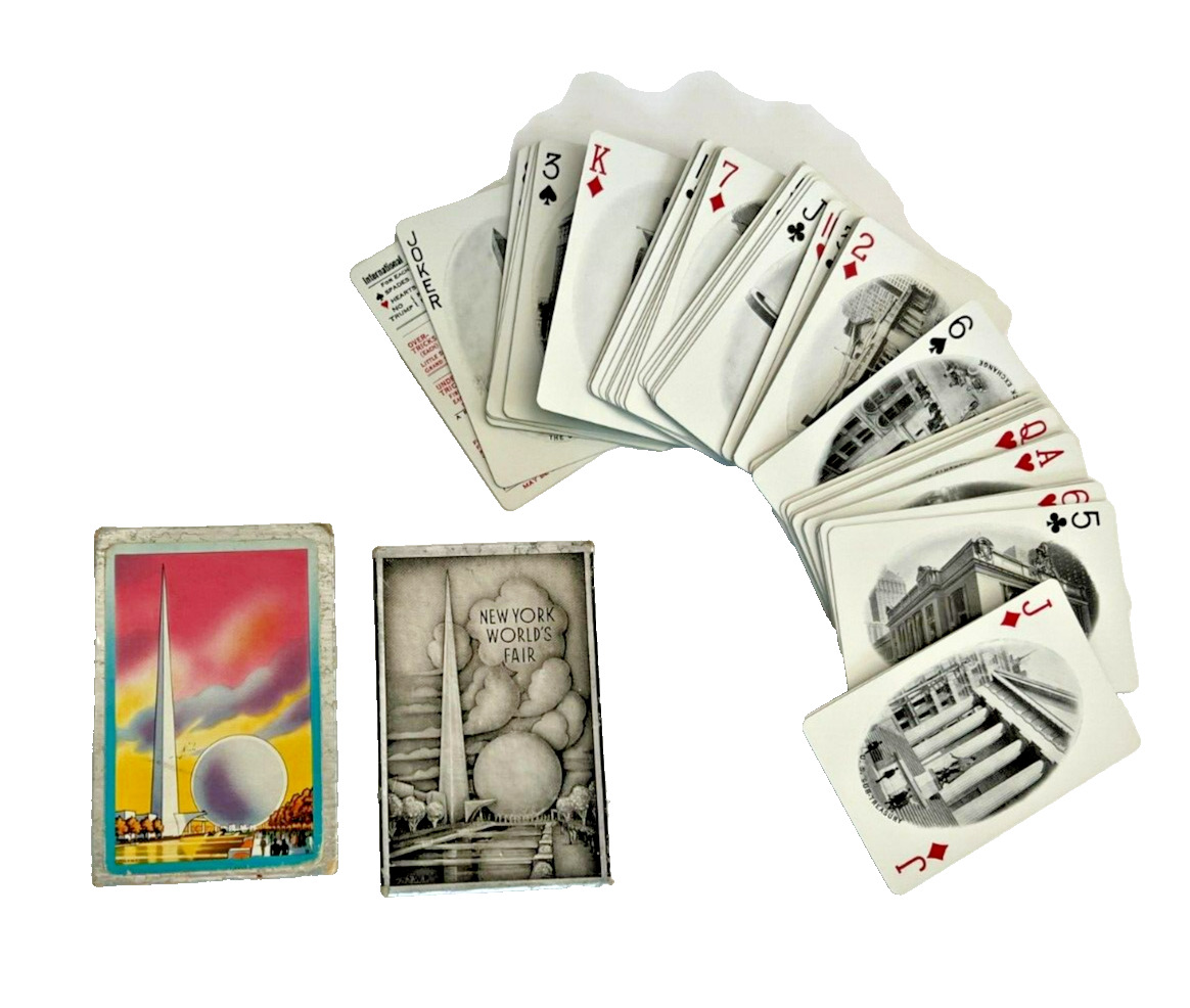 1939 New York Worlds Fair Souvenir Views Playing Cards Full Deck