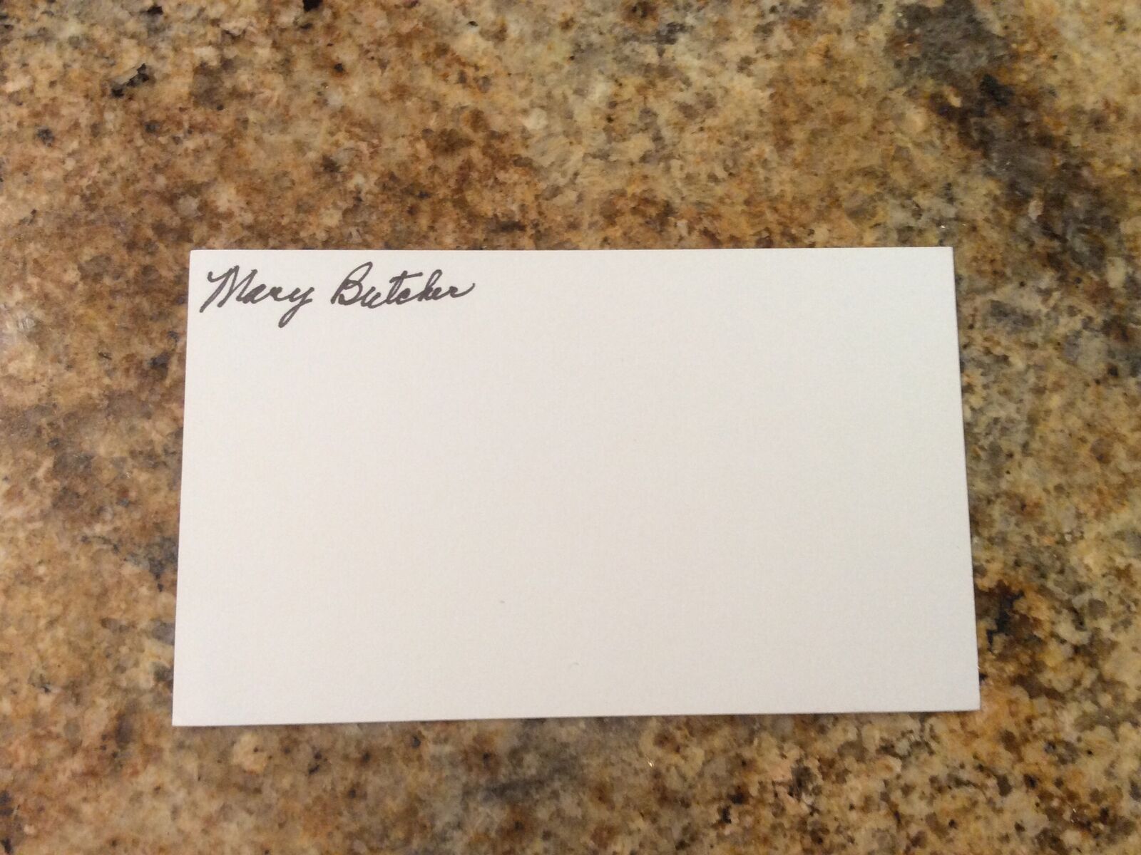 Mary Butcher Marsh - Nickname(Butch) AAGPBL signed index card  (Kenosha Comets)