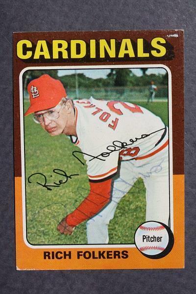 St. Louis Cardinals Rich Folkers signed/autographed 1975 Topps baseball card