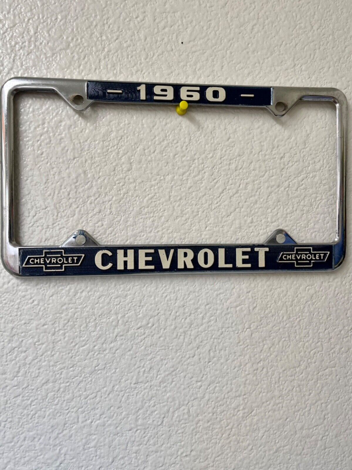 1960 Chevrolet Classic Reflective Blue License Frame New and 
