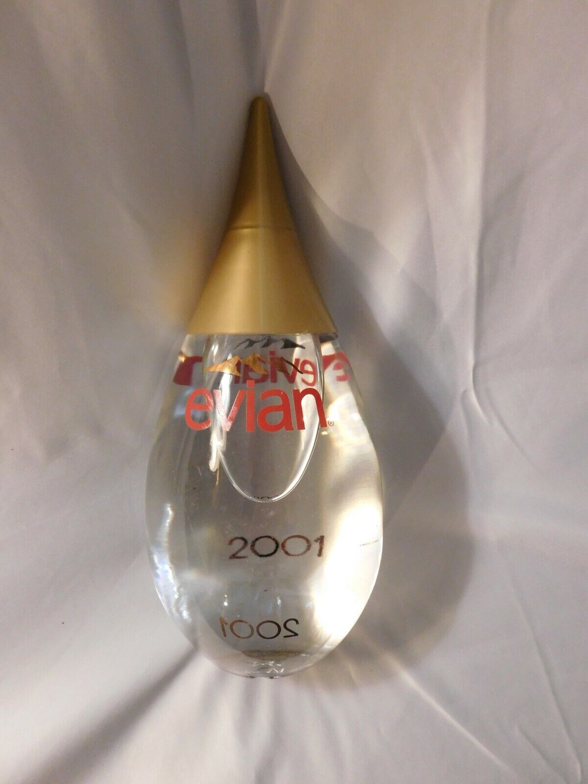 Evian Teardrop Glass Water Bottle 2001