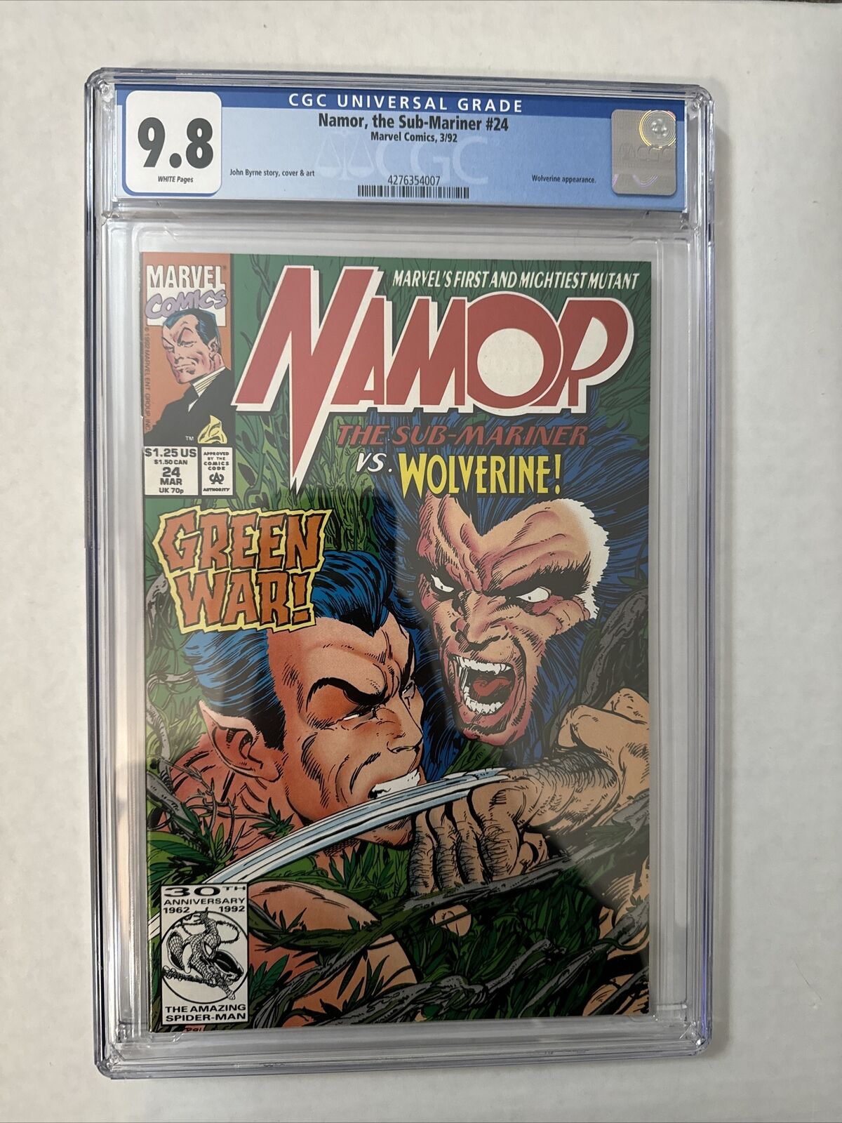 Namor The Sub-Mariner #24 Vs Wolverine CGC 9.8 Near Mint + White Pages HOT