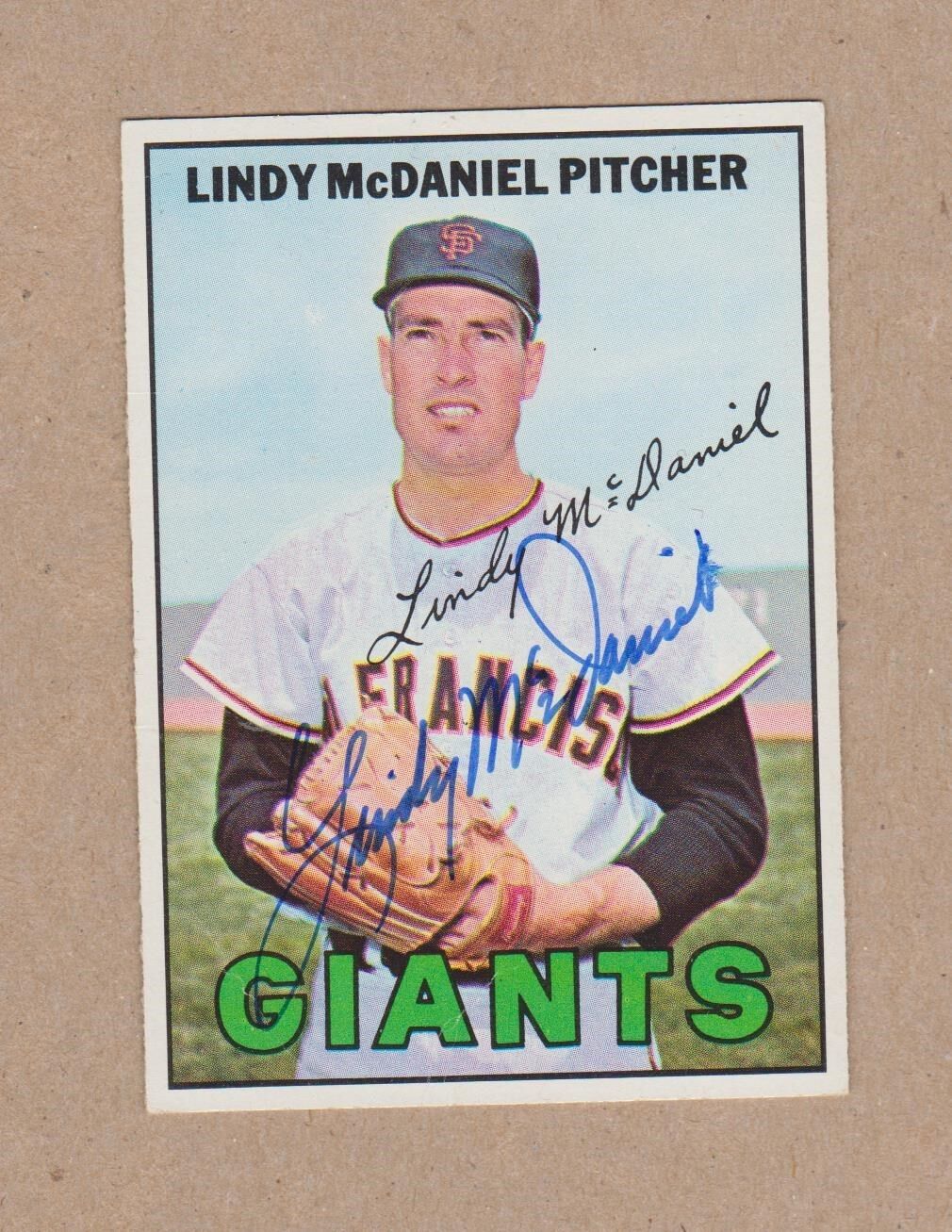 Lindy McDaniel (DEC)  signed 1967 Topps card #46-San Francisco Giants