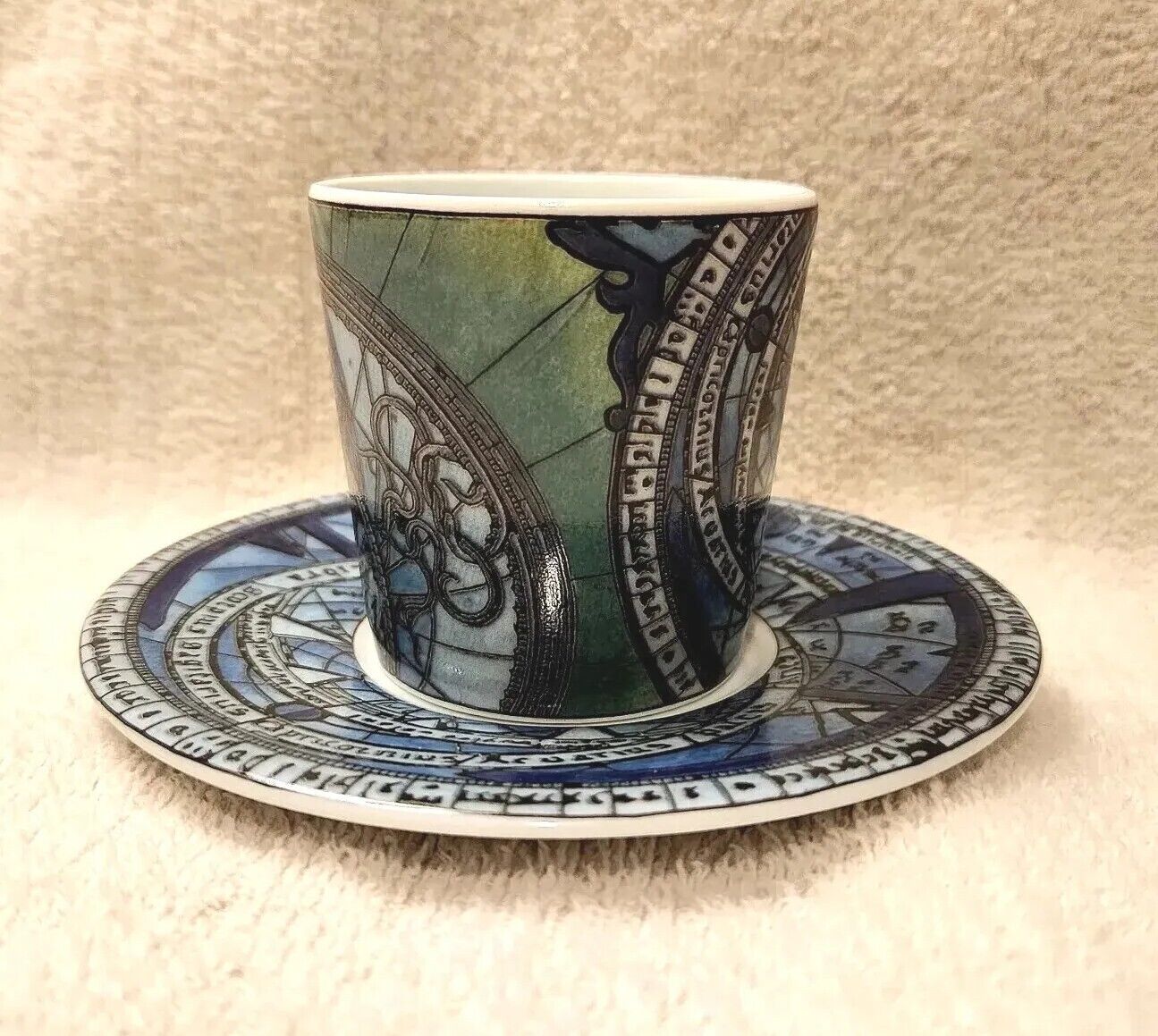 Beautiful Block SPAL Cup & Saucer Designed by Fernanda Neves EXCELLENT CONDITION