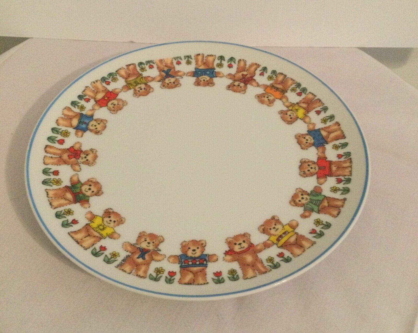 1979 Teddy Bear Plate 7” Vintage Enesco Lucy & Me Rigglets  
