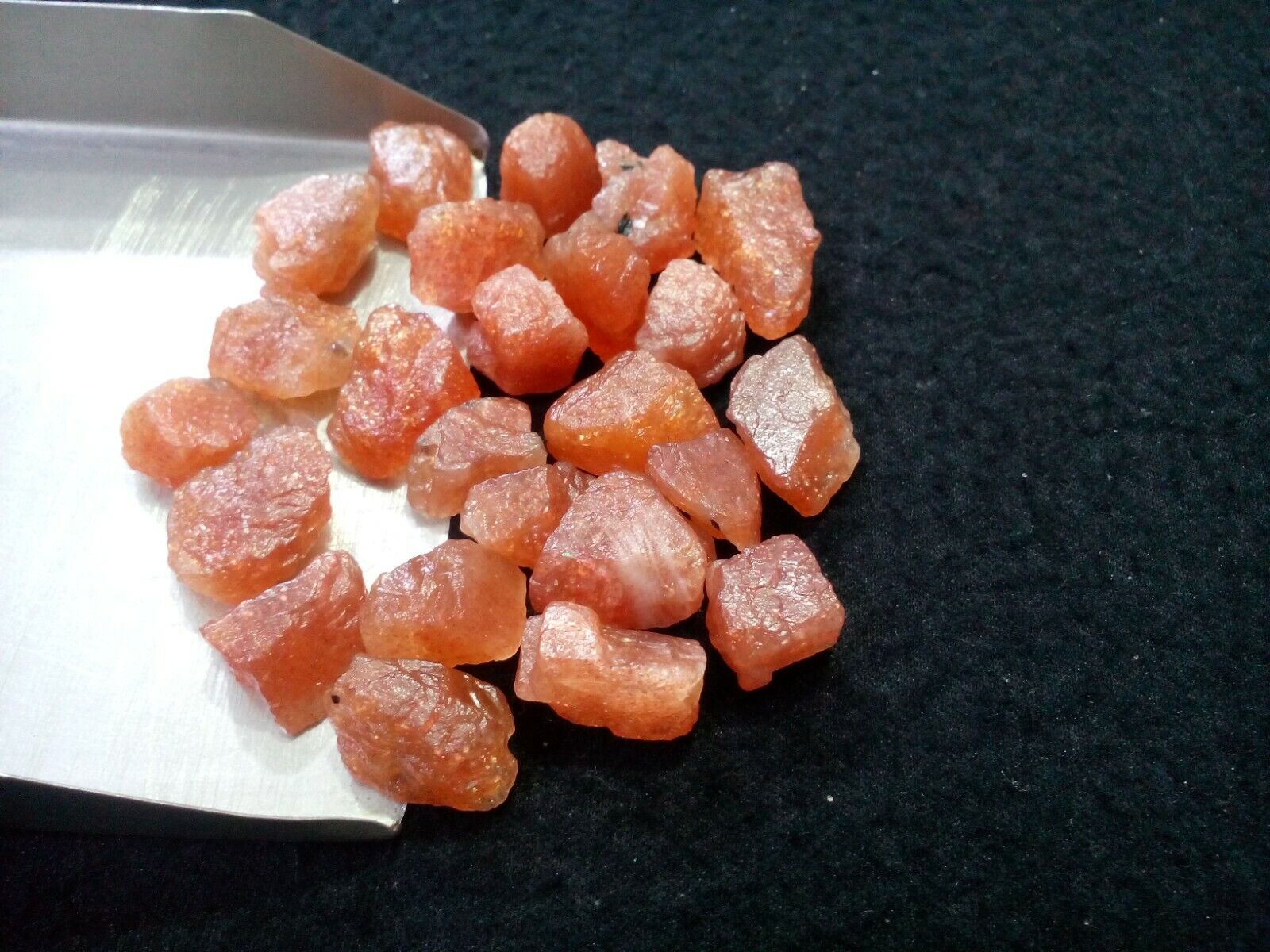 Excellent Sunstone 10 Piece Raw 12-15 MM Size Orange Sunstone Crystal Bulk Rough