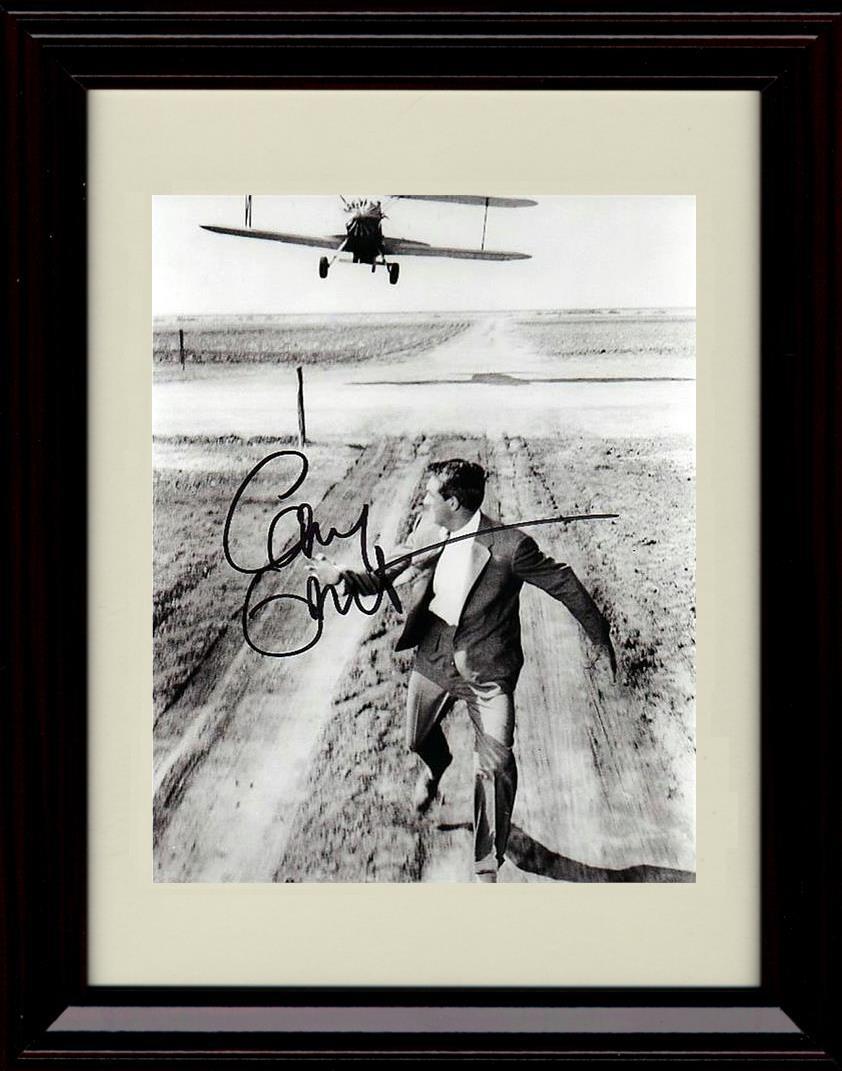 16x20 Framed Cary Grant Autograph Promo Print - Running From Plane