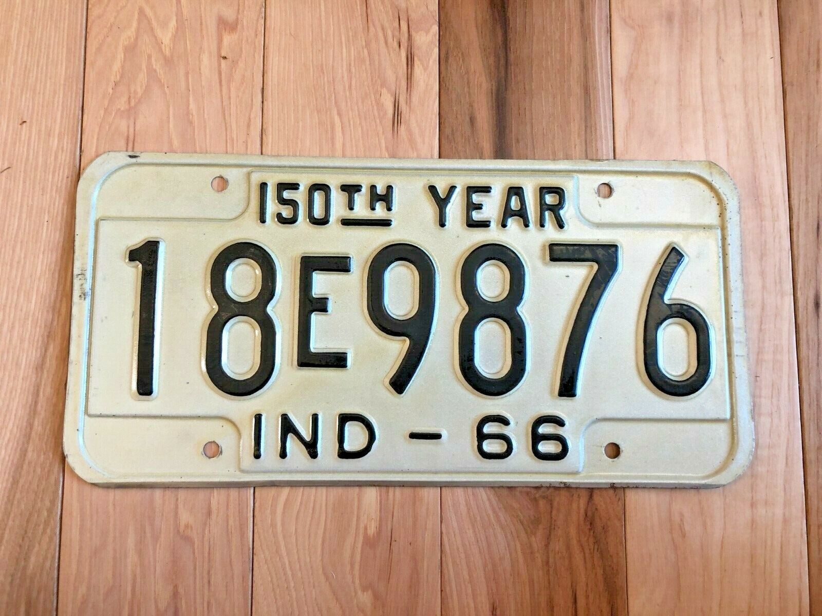 1966 Indiana 150th Year License Plate