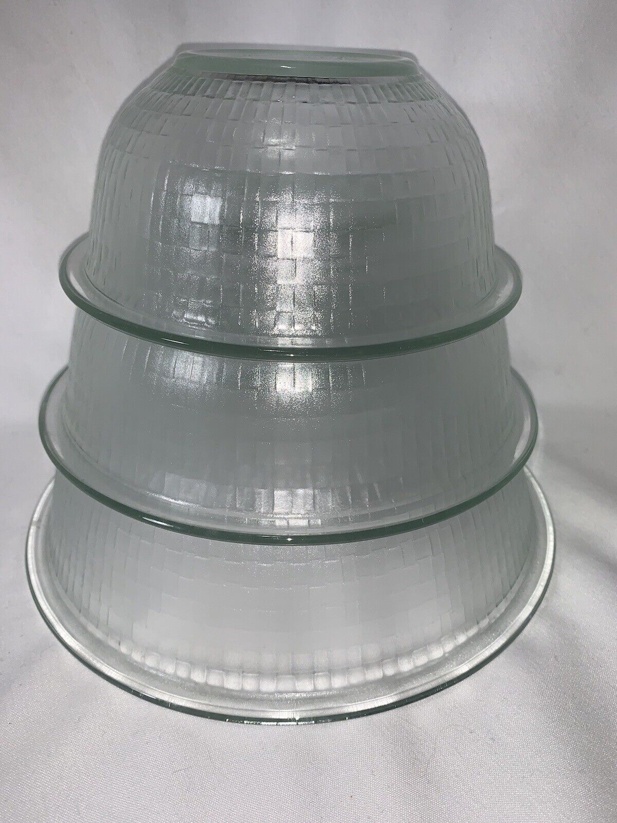 Vintage Optic Pyrex mixing Nesting Bowls 950ml - 2.5 L USA 7\