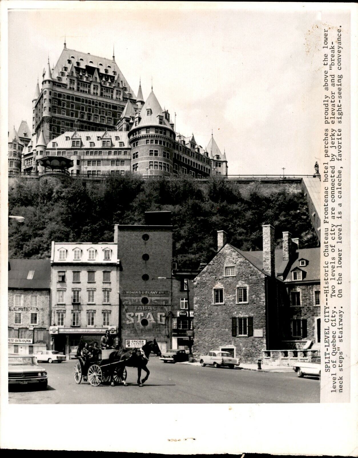 LG916 1968 Wire Photo HISTORIC CHATEAU FRONTENAC HOTEL QUEBEC CITY ARCHITECTURE