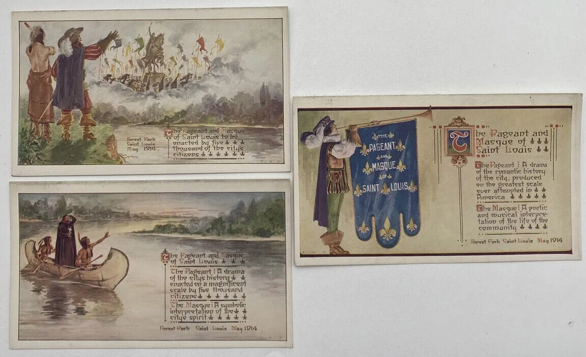 Postcard MO The Pageant And Masque Of Saint Louis Missouri Lot Of 3