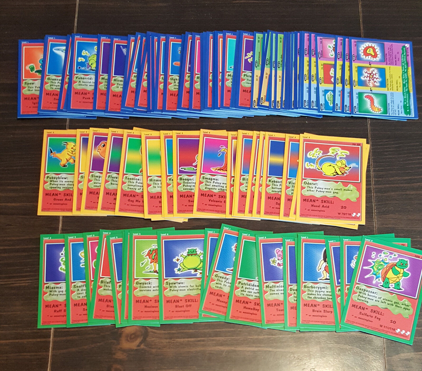 2000 Pacific Pukey-Mon Complete Reg Card Set With Booster Sets (Pokemon Parody)
